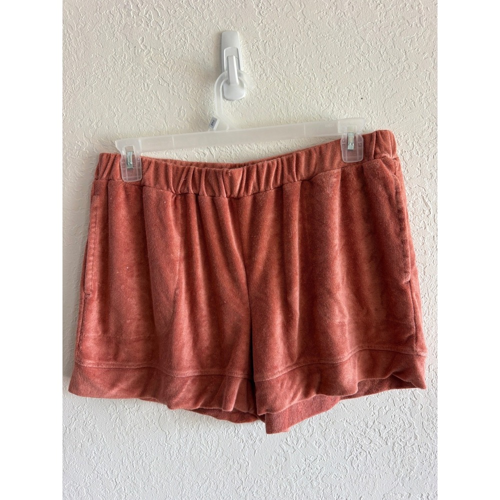 Soma Intimates Bamboo Terry Shorts Cedar Wood Orange‎ Pink Large 570304066 NEW